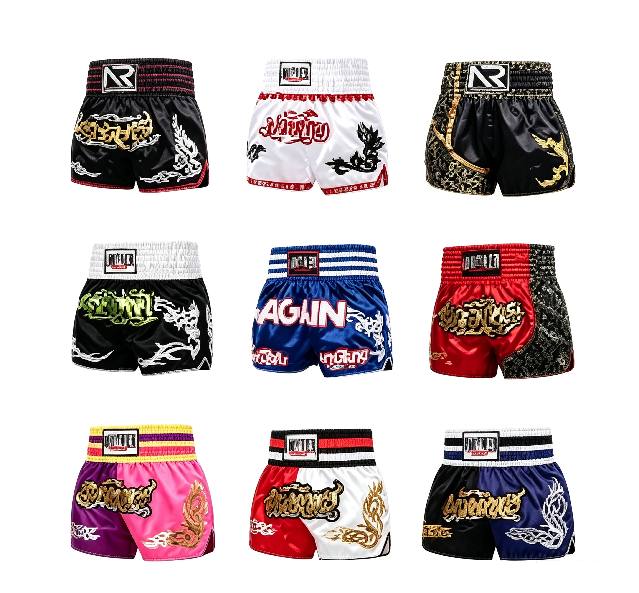 Boxshorts für Damen, Herren und Kinder, kurze Muay-Thai-Satin-Kampfsport-Shorts, Grappling-Sanda-MMA-Hosen, Gym-Kickbox-Trainingsshorts