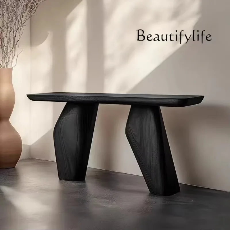 O10 Home Entry Plan New Chinese Entrance Table Chinese Solid Wood Wall Table Zen Entrance Designer