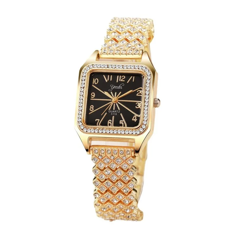 

Женские часы с квадратным ремнем из легированной стали, корейская версия, студенческая вечеринка, квадратный большой циферблат со стразами