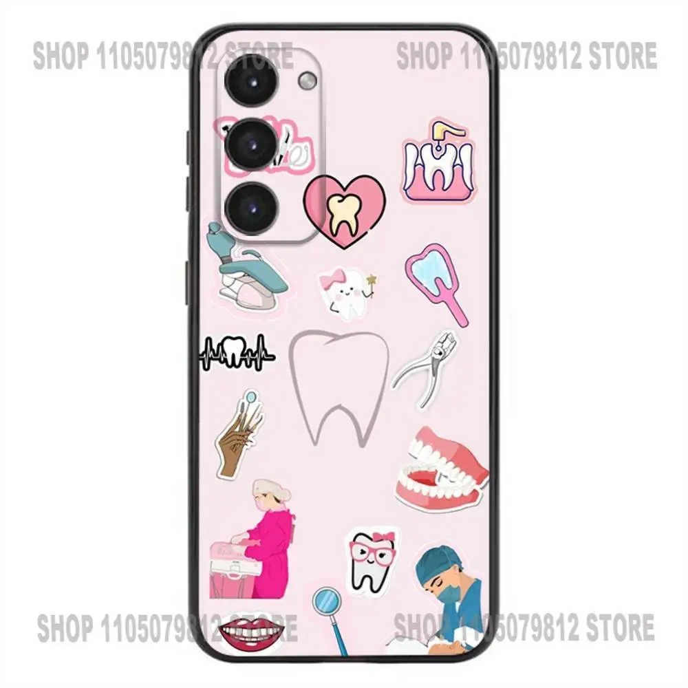 Funda de teléfono con Collage de dientes de dentista para Samsung Galaxy A20,21s,22,31,32,52,53,72,73,80,91, funda negra de silicona suave