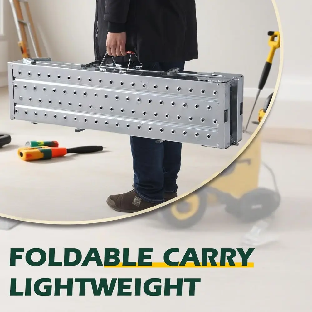 Scaffolding Platform, Adjustable Height 31-49 Inch, Scaffold Work Platform Load 330 lbs, Portable Folding Step Stool for RV Clea