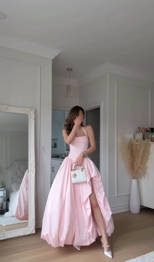 

Роскошные розовые шифоновые женские вечерние платья в арабском стиле, просты драпированные платья для выпускного вечера abendkleider hochzeit