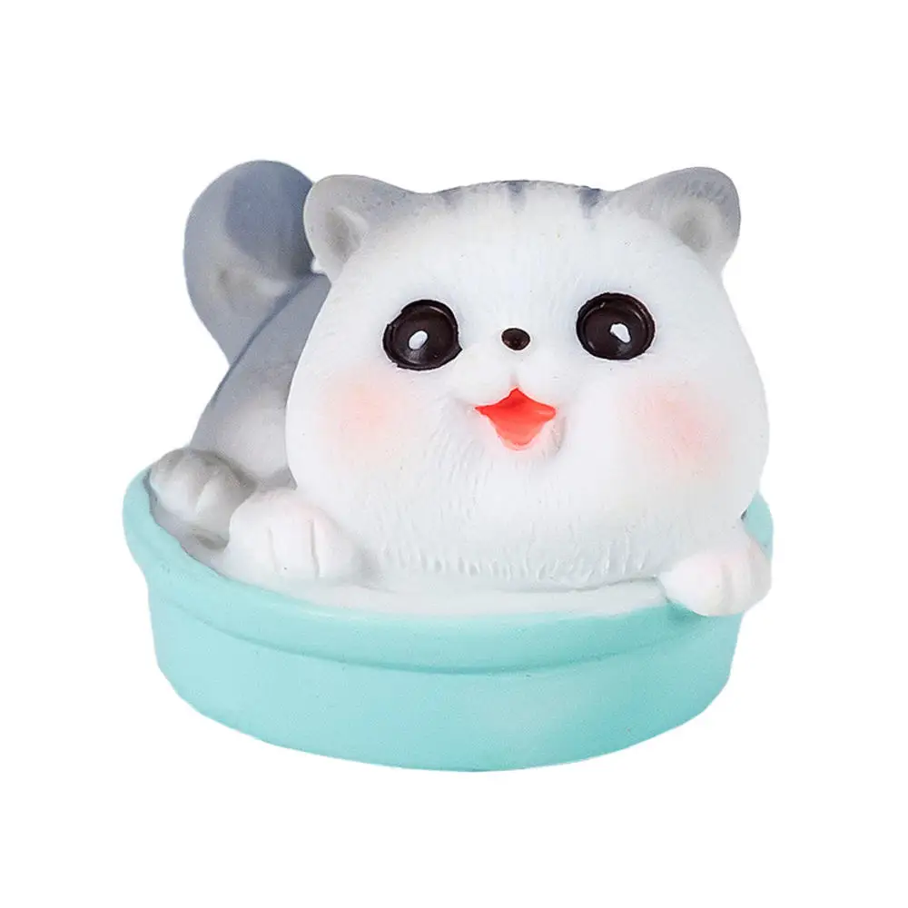 Figurine de petit chat en résine coquine, Mini chaton de dessin animé, ornements de bureau 3D, Figurines créatives montées sur voiture
