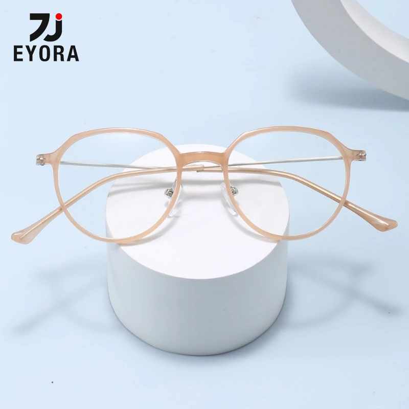 

EYORA Fashion Versatile Round Skinny Face Reading Glasses Anti Blue Ray Myopia and Hyperopia Photochromic Prescription Eyewear
