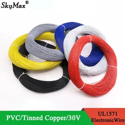 5/10/50M UL1571 32 30 28 26 24 22 20 18 16 AWG Điện Tử Dây Nhựa PVC cách Nhiệt Đồng Mạ Thiếc Môi Trường Dòng LED Tự Làm Dây