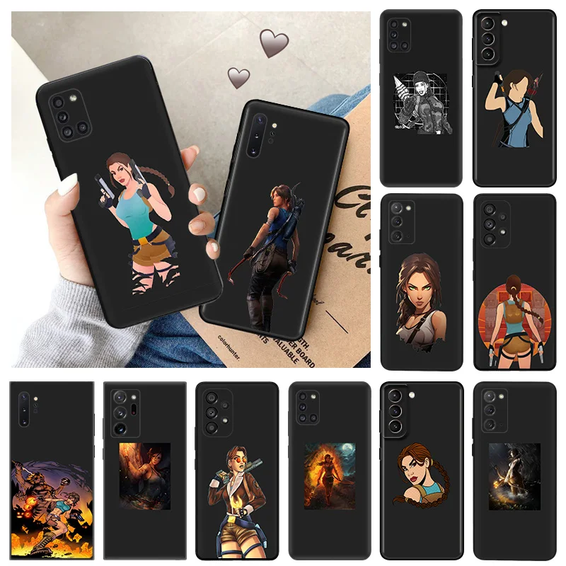 Phone Case for Samsung Note 10 Plus 9 8 A35 A55 S9 S8 A50 A70 A40 A41 A42 A06 A04 A05 A50S A70S Tomb Raider Matte Back Cover