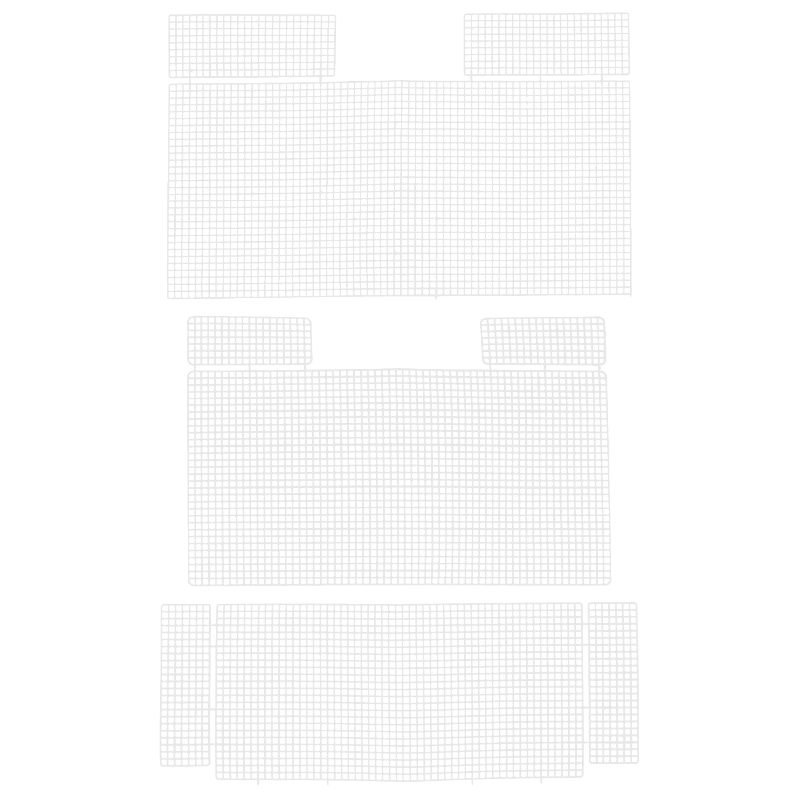 

3Pcs DIY Woven Bag Mesh Sheets H made Storage Materials Clear Tote Grid Plastic 53x67x61 Sewing Projects