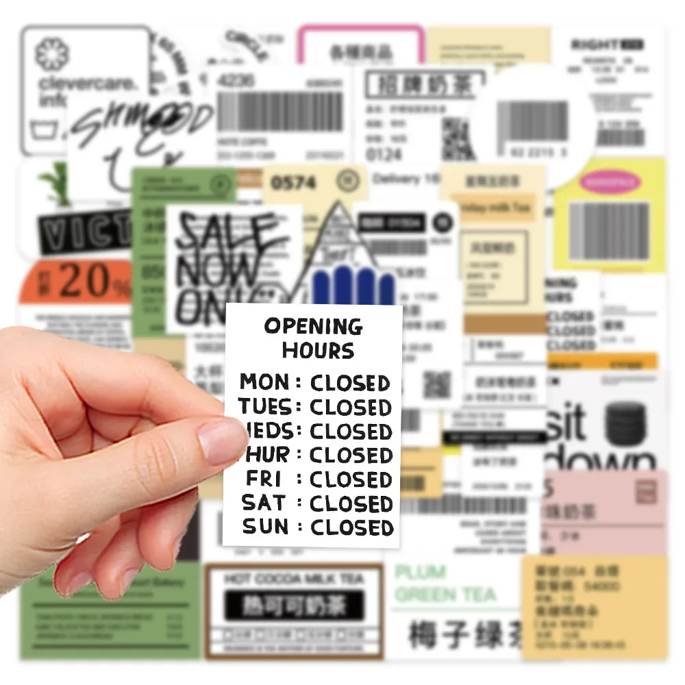 50 قطعة مضحك الحليب الشاي القهوة شرب ملصقات للتسمية الشارات DIY بها بنفسك دفتر الهاتف سكيت زجاجة الدراجة مقاوم للماء الكتابة على الجدران اللعب #3