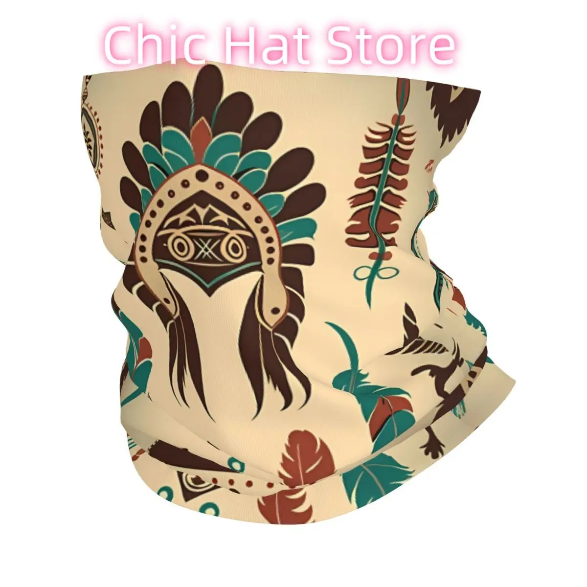 

Шарф с изображением индейцев, шейный платок, маска для лица, полиэстер