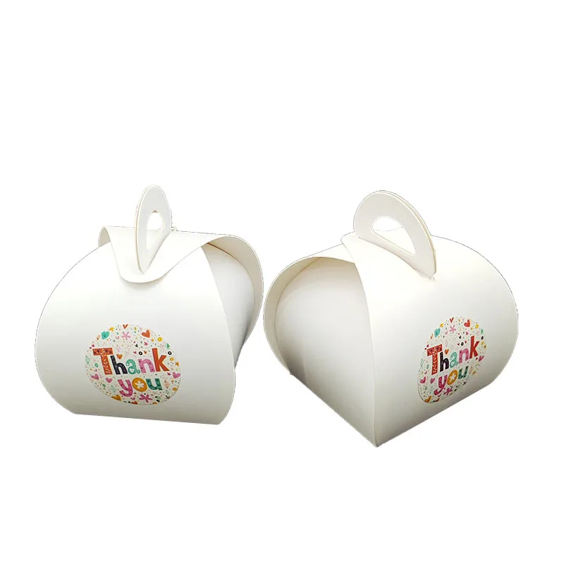 50/100 PCS Handle Treat Candy Box Lantern Shaped Paper Box for Guests Birthday Party Favors Gift Packaging Box With DIY Stickers