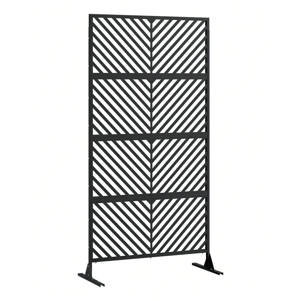 

Metal Privacy Screen, Outdoor Privacy Screen 72 H40 W 72 H47 W, Freestanding Decorative Privacy Screen For Balcony Patio Lawn G