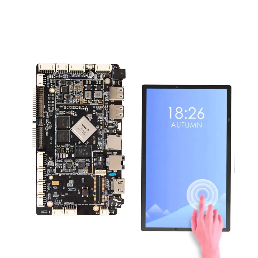 プロフェッショナルワンストップカスタムOEM PCB PCBA RK3288 Androidボードサービス、WIFI BT 4G LTE POE RJ45 UART GPIOインターフェイス付き