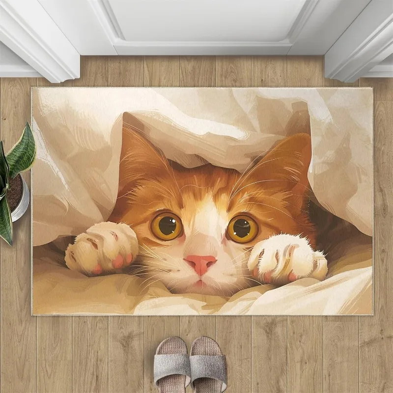 Cute Dog Doormat Puppy Peeking From Hole Design Soft Non-Slip Floor Mat Sweet Animal Home Decor Entrance Carpet for Hallway