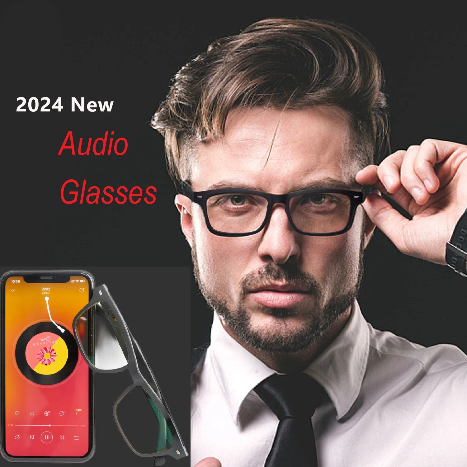 2024 Smart Glasses Wireless Bluetooth Music Glasses Smart Anti-Blue Light HD Bluetooth Call Outdoor Sports Polarized Sunglasses рок ear music more s night nature s light yellow vinyl