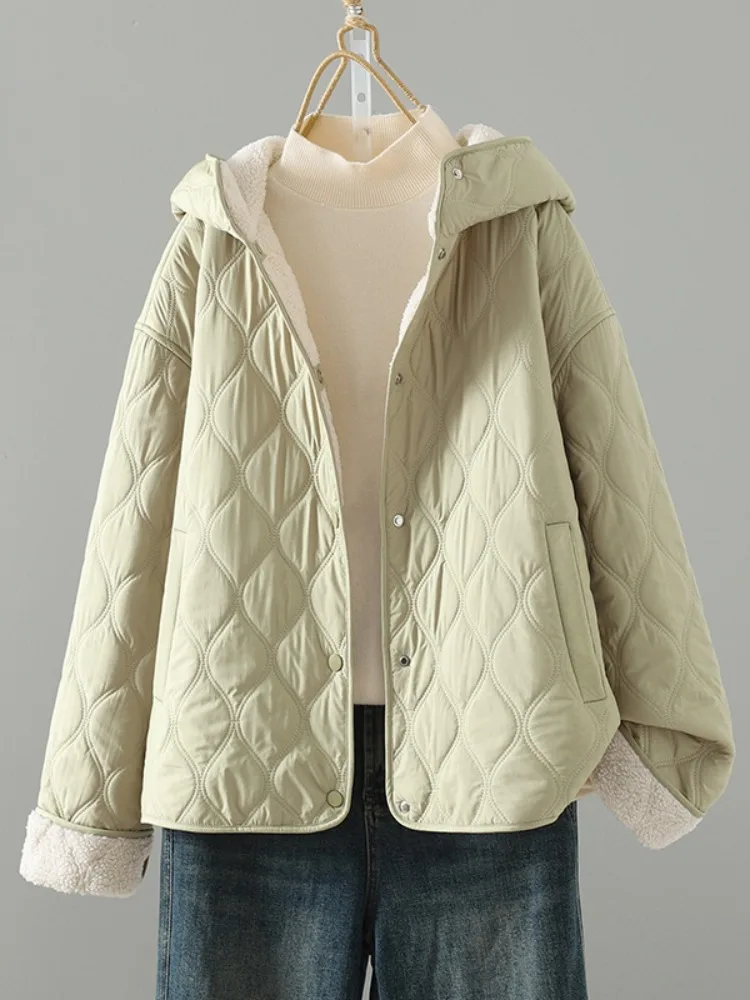 

Утепленная хлопковая куртка с капюшоном для женщин, повседневная верхняя одежда, зимняя, маленький и большой размеры, антивозрастная, хлопковая одежда, топ