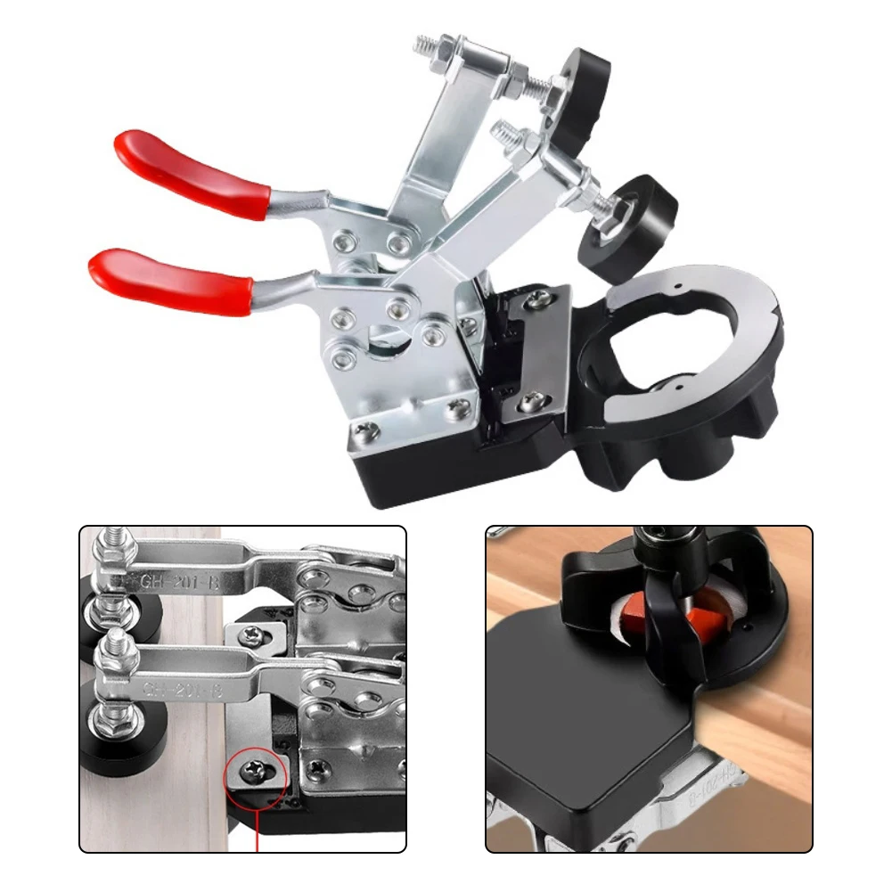 35 مللي متر خزانة مخفية الباب المفصلي تصاعد تهزهز ثقب الحفر دليل محدد مع تركيبات النجارة ثقب فتاحة أدوات كابينة الباب #6