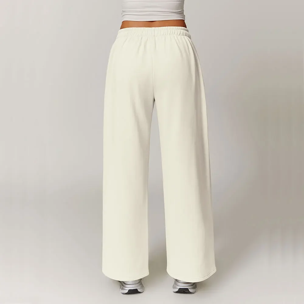 Winter Fluffy Loose Sports Sweatpants for Women Straight Leg Pants Warm Casual Pants New Sports Pants for Women