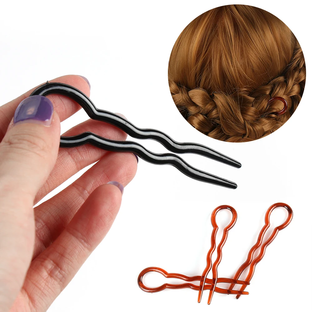 Fashion Plastic U Shape Hair Clip Magic Bending Hairwear Convenient Simple Hair Stick Hair Fork Women Hairpin Hair Styling Tool