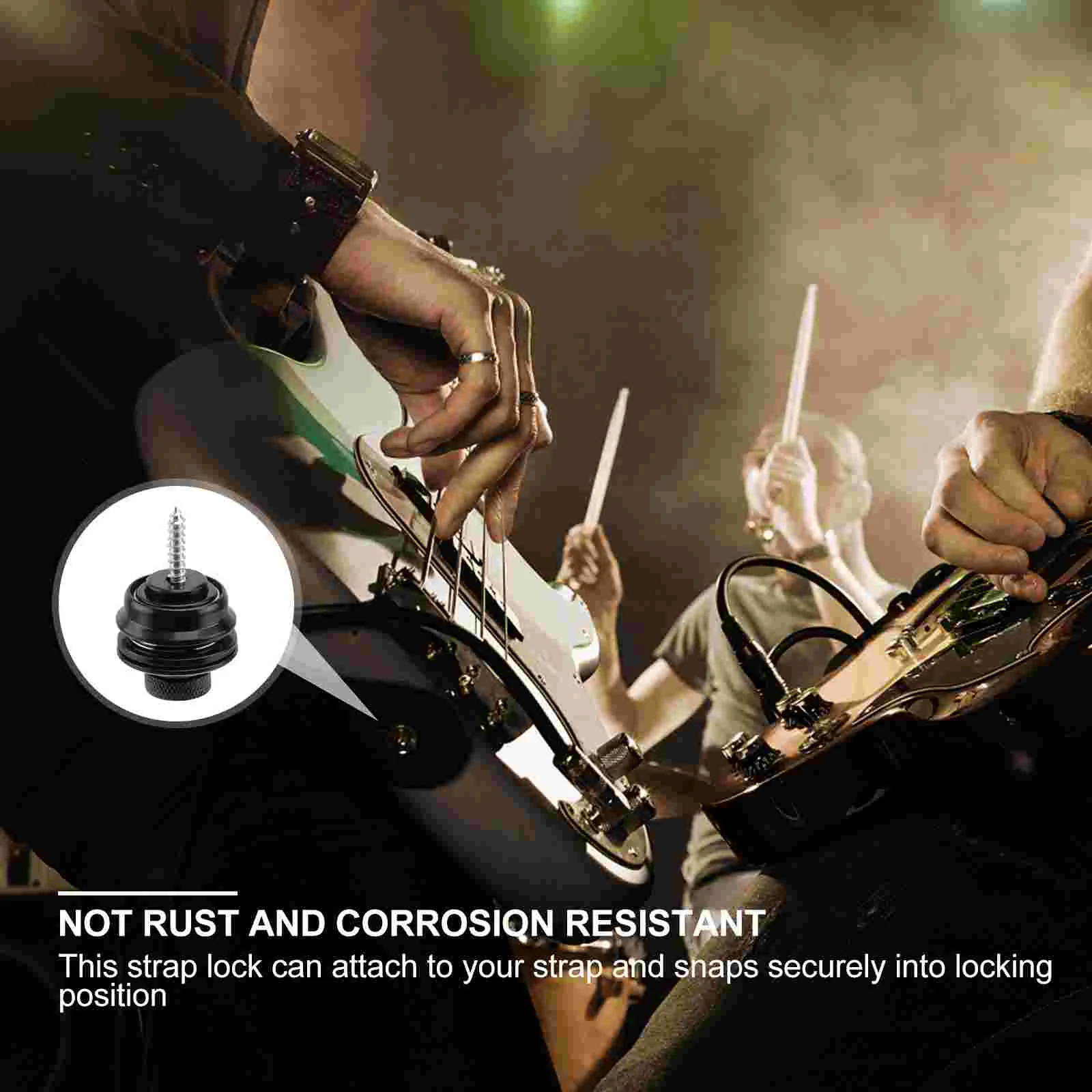 Guitar Strap Button Metal Lock Instrument Non-slip Anti-skid Fixing Security