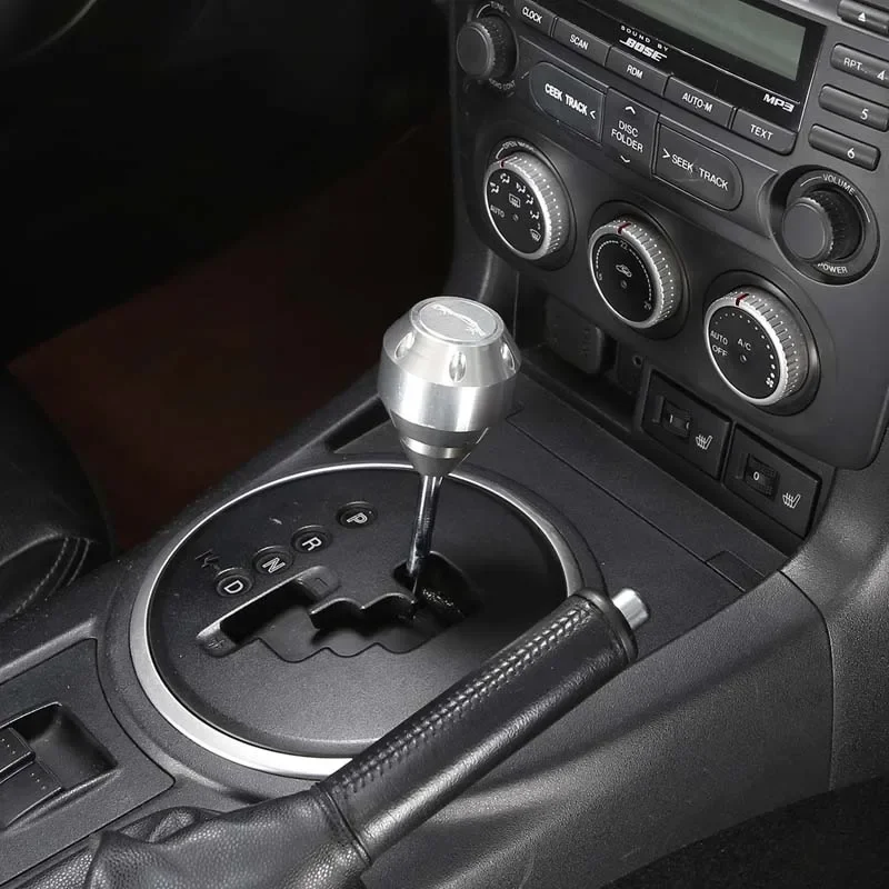 For Mazda MX-5 2009-2015 Aluminum Alloy Silver Car Center Console Gears Transmission Gear Shift Knob Cover Trim Car Accessories