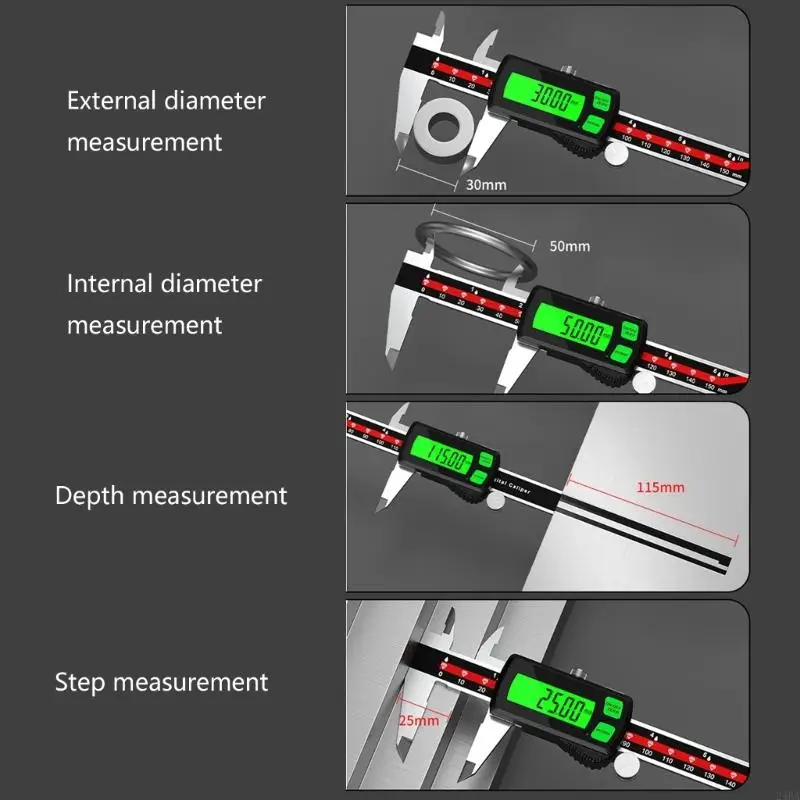  Metal Beam Measuring Tool with LCD Display, Thumb Roller and Locking Screw for Workshop and DIY Measuring Work