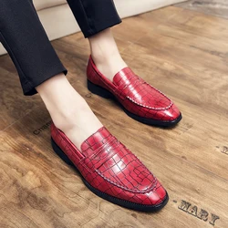 Summer New Men Lefu Shoes Black Red PU Anti slip and Wear resistant Casual Business Dress Shoes Gentleman Social Shoes Men Shoes