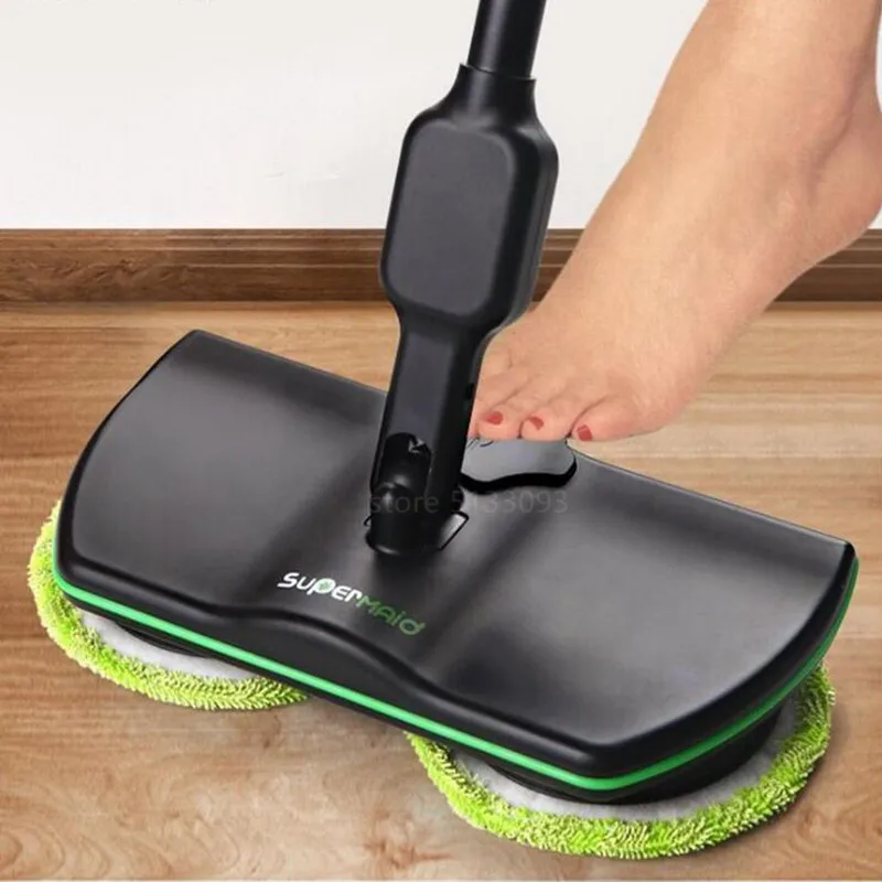 Mops Floor Cleaning Electric Rechargeable Wireless Rotating Electric Mops Automatic Mopping Machine Clean & Wax 2 In 1