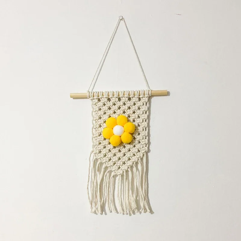 INS Handwoven Macrame Tapestry Wall Hanging Ornament for Handmade Nordic Moroccan Style Pedant Bohemian Bedroom Home Decoration