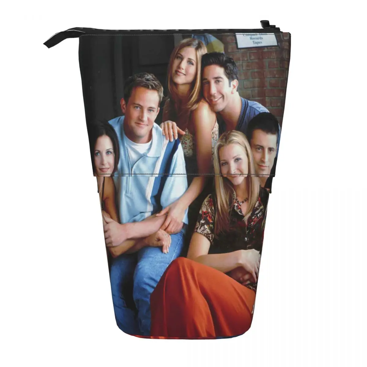 Friends Tv Show Pen Box Escola Estudante Zipper Pen Bag Criança Papelaria Bag Lápis Retrátil Vertical Pen Case