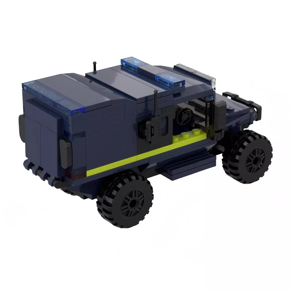 MOC Polizei-Mehrzweck-SUV-Fahrzeug Stadt-Offroad-Jeep Bausteine Kinder-Montage-Spielzeug Modell Jungen-Geburtstagsgeschenk Dekoration – Detail 4