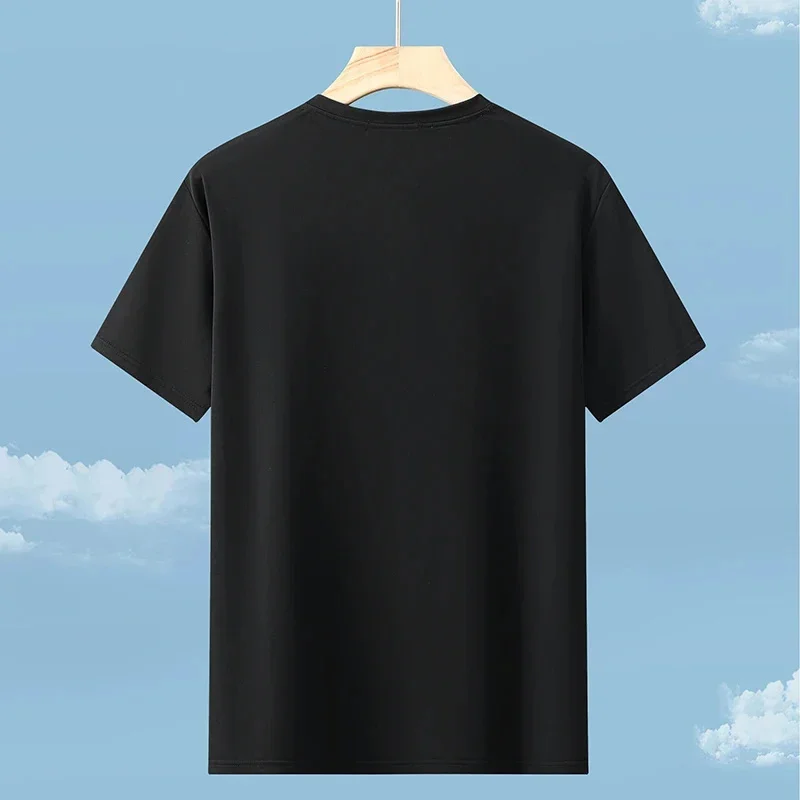 Men's Oversized T-shirt Summer Tops 2025 Plus Size 4XL-13XL Quick Drying Black Short Sleeve Tee