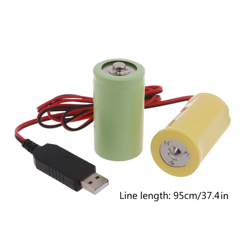 Universele LR20 D Batterij Eliminators USB Aangedreven Kabel Vervangen 2 Stuks 1.5V D Size Batterij voor Speelgoed Controllers zaklamp