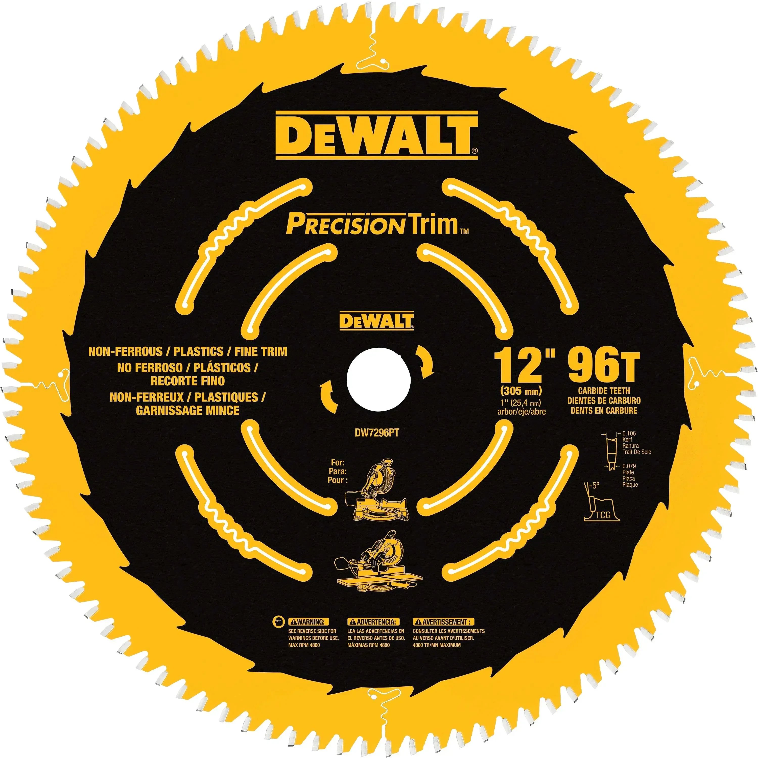 Imagem -06 - Dewalt Precision Corte Miter Saw Blades Acessórios para Ferramentas Elétricas Dw3216pt 305 mm 12 Pol Dw7296pt Dw3232pt