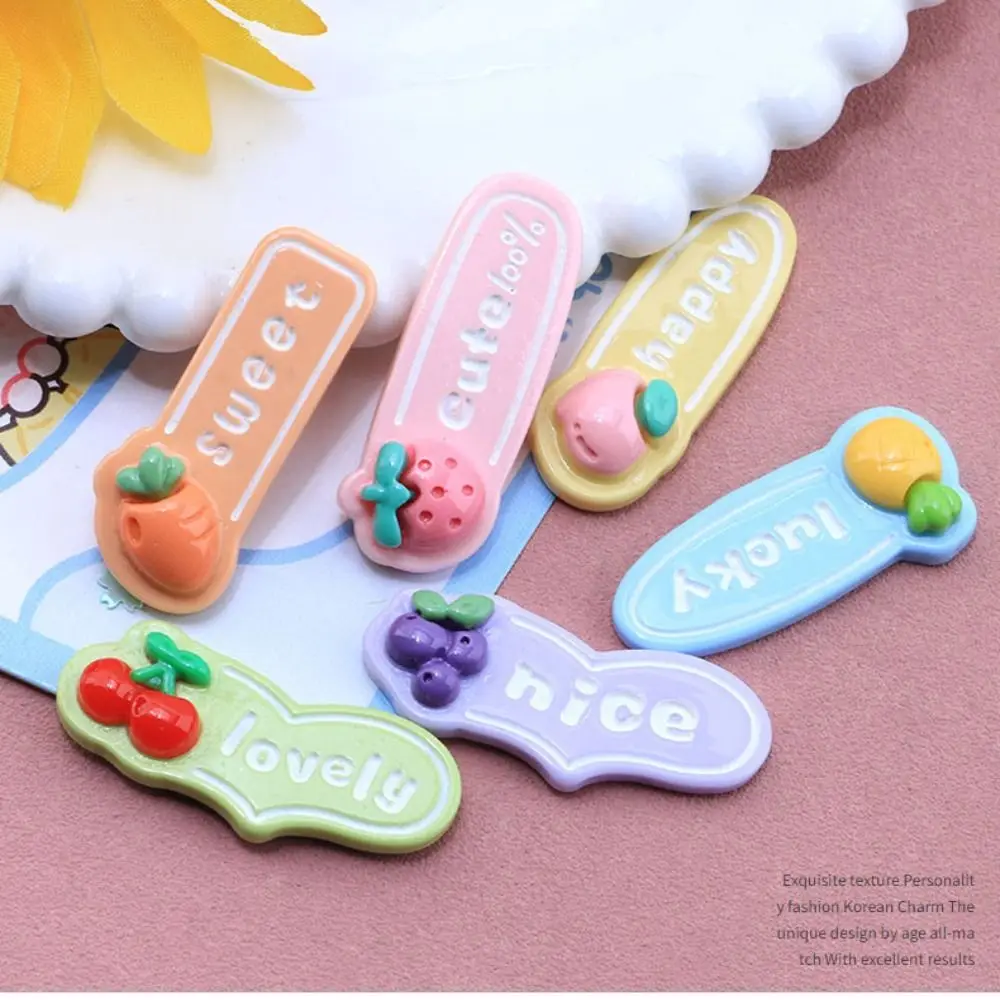 20pcs NEW Fruit Series Resin Slime Charms Cream Gel Flatback Phone Case Decor Hair Clip Spring Headband Making Kids Toy