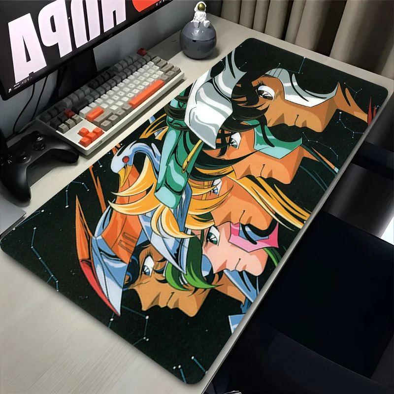 Saint Seiya Hyoga Shiryus Mousepad HD Printing Computer Gamers Locking Edge Non-slip Mouse Pad Large XXL Keyboard PC Desk Pad