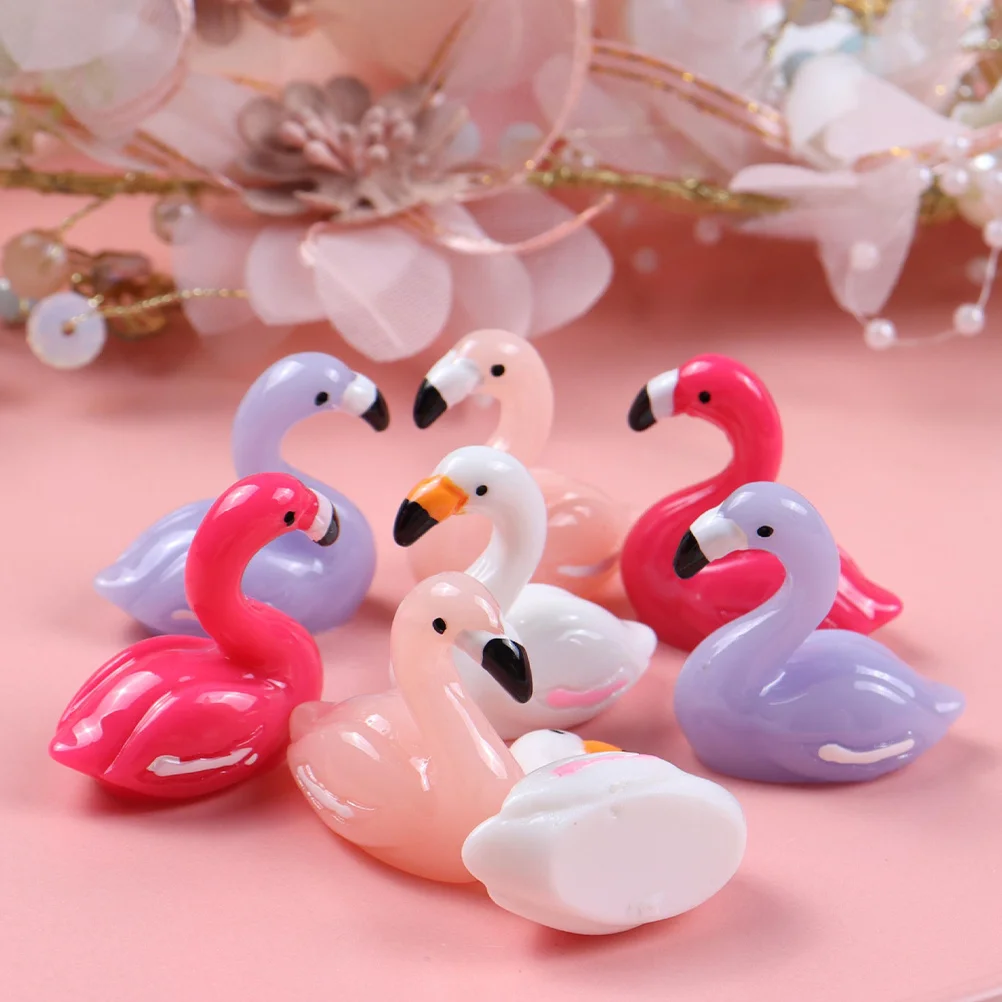 

10Pcs Mini Flamingo Ornaments Small Plastic Resin Flamingos for Garden Yard Landscape Decor Flamingo Party Decorations