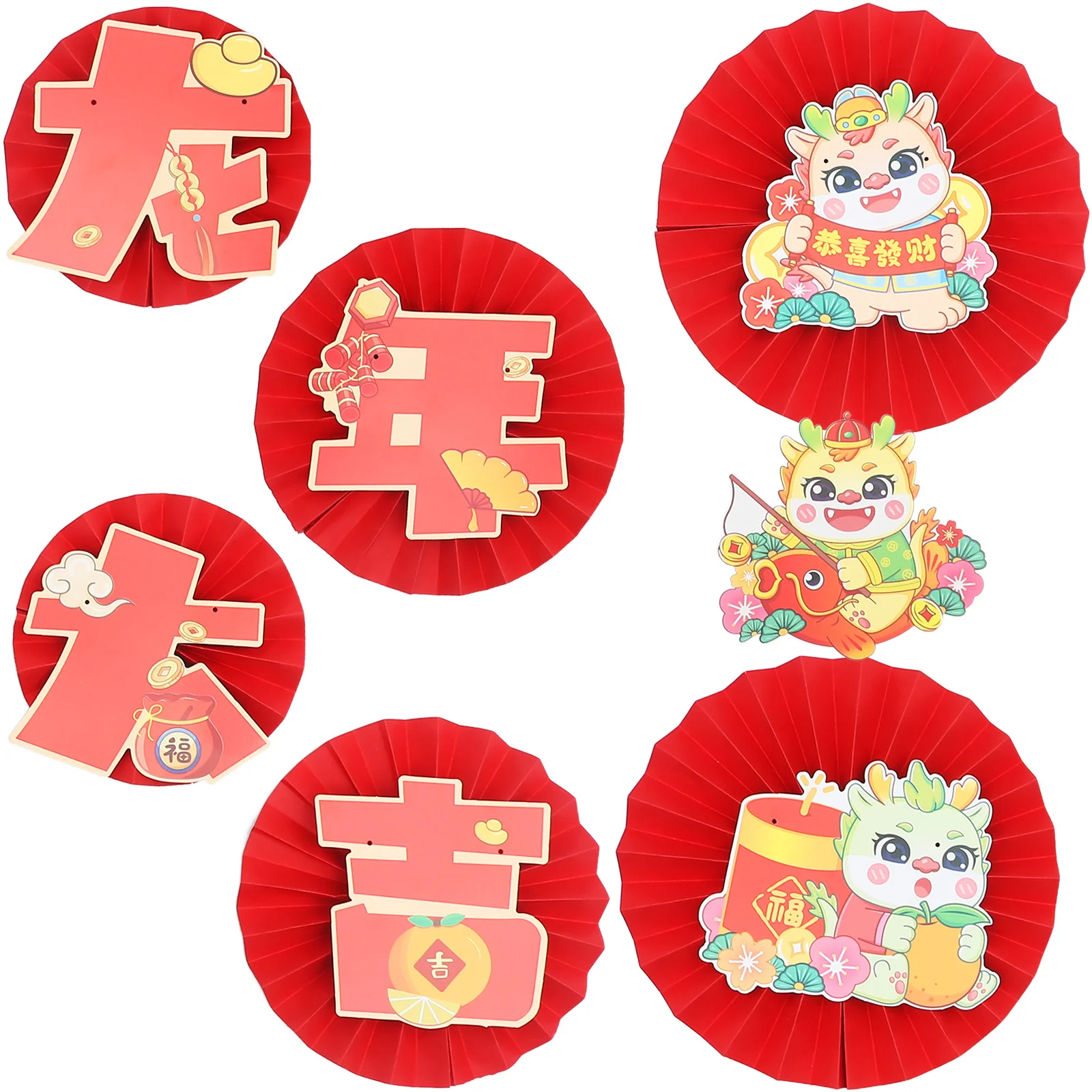 السنة الصينية الجديدة ورقة مروحة زينة مهرجان الربيع حفلة معلقة المشجعين قابلة لإعادة الاستخدام المؤثرات البصرية تجميع المنزل الدعائم