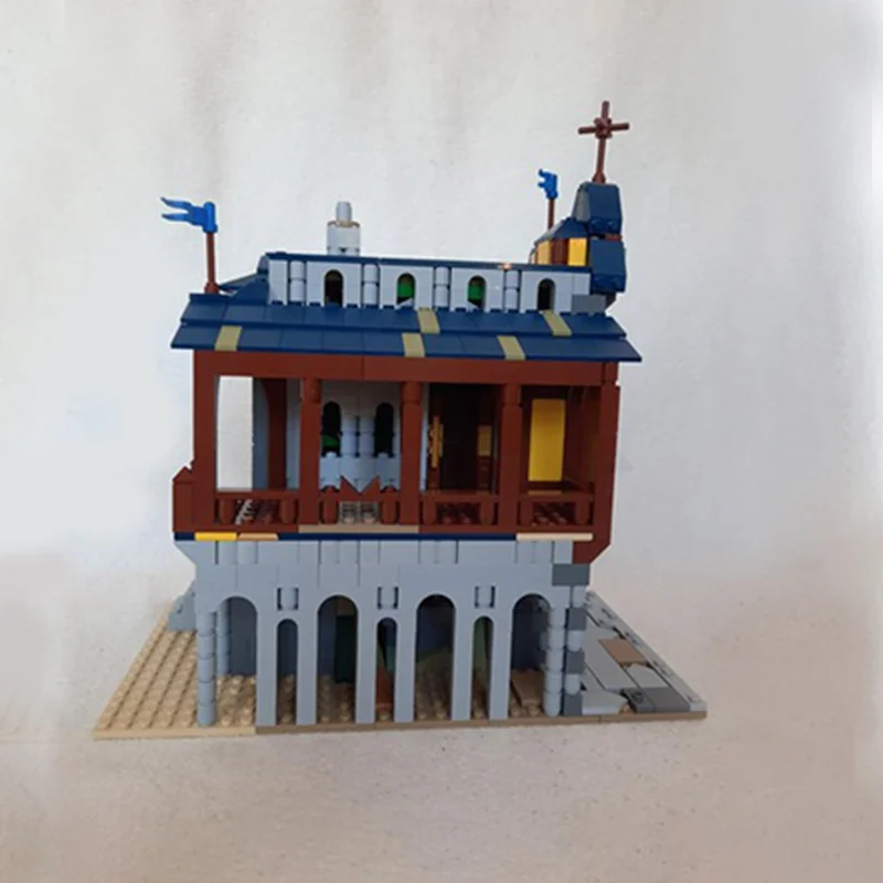 984 stücke MOC Ritter S Fass Modulare Modell Bausteine Spielzeug Architektur Montieren DIY Weihnachten Geschenk Kreative Bildung Kinder