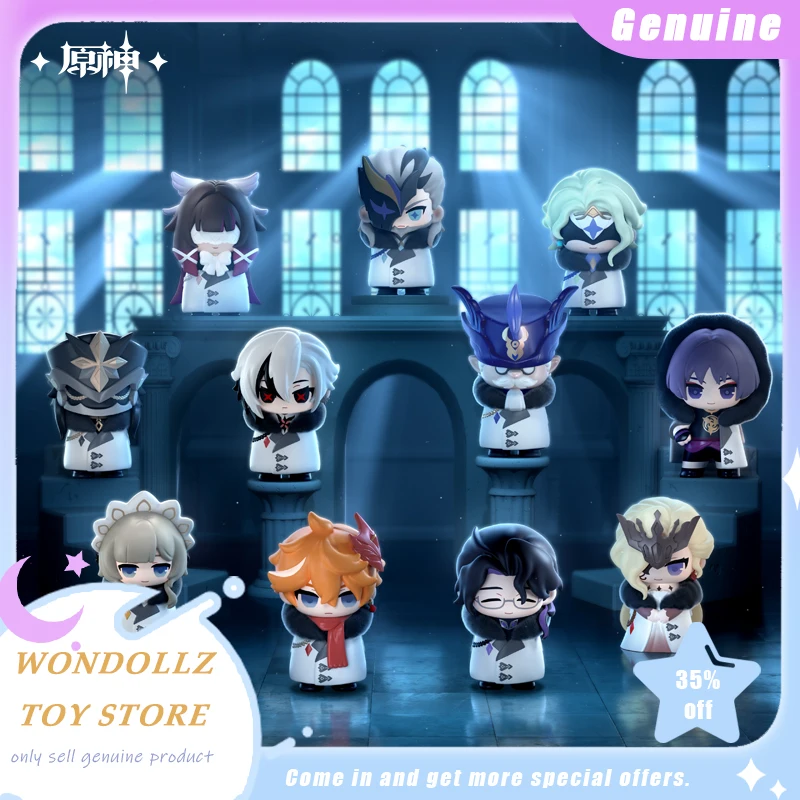 حقيقية Genshin صندوق أعمى تأثير Fatui Harbingers سلسلة دمية كارتون صغيرة واندرر تشايلد جمع نموذج حلية لعبة عصرية