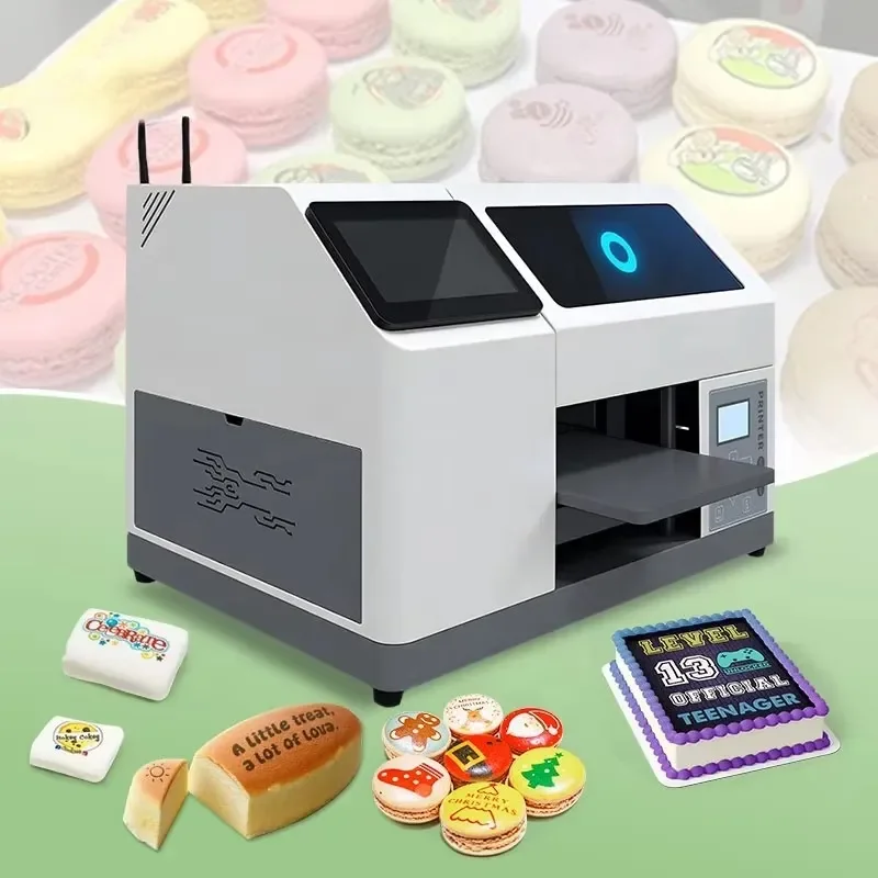 3D Printing Macaron Sugar Ink Printer Food Decoration Printer for Chocolate Biscuits Edible Cake Printer