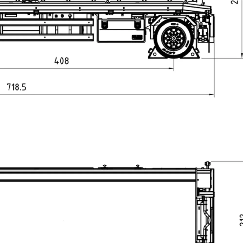 

1:14 Metal RC Trailer A0065 Model Front Wheel Steerable for LESU Radio Controlled Hydraulic Roll on off Dumper Car DIY Tipper