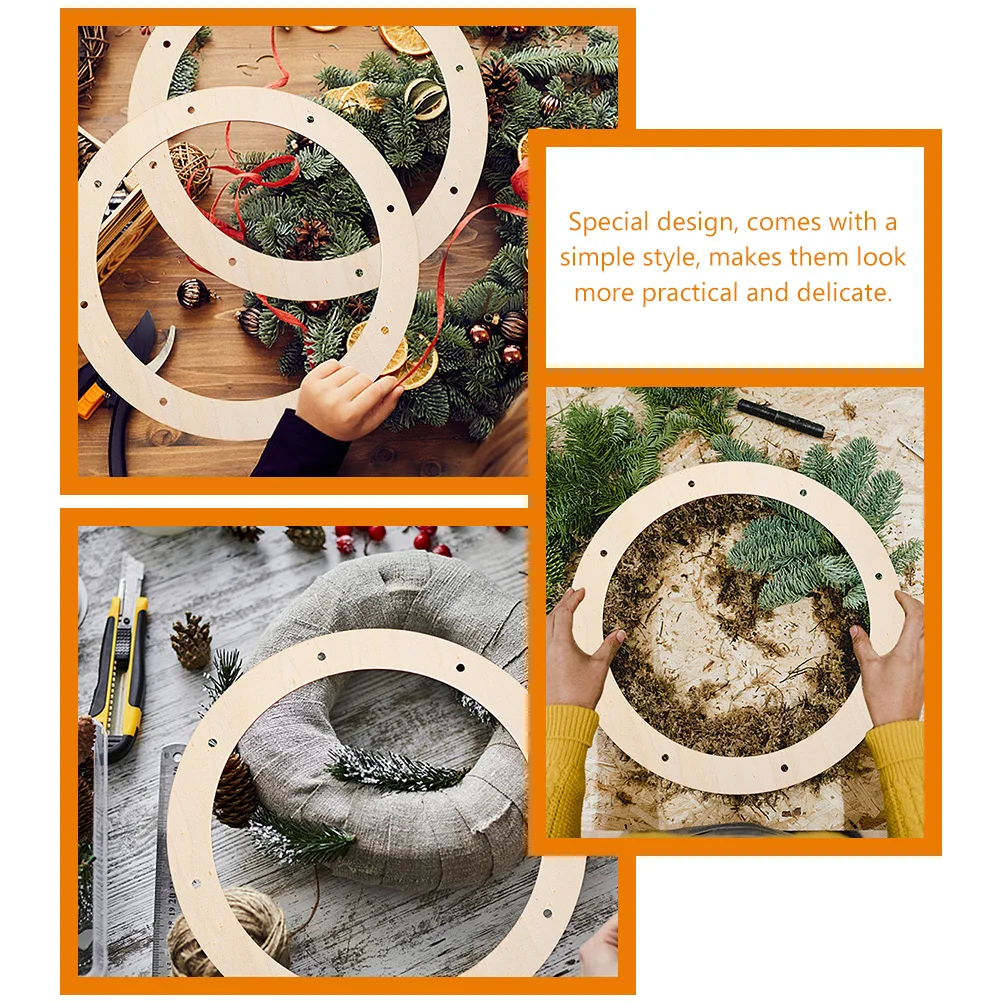 

5 Pcs Wooden Wreath Frame Rings Frames for Crafts Christmas Wreaths Decorate Circle Forms Floral Hoops