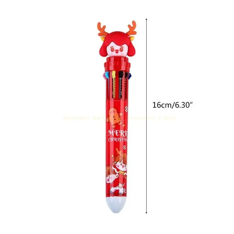 10 Colors Ballpoint Pen Spring Retractable Refillable Multicolor Pens Gift Pen