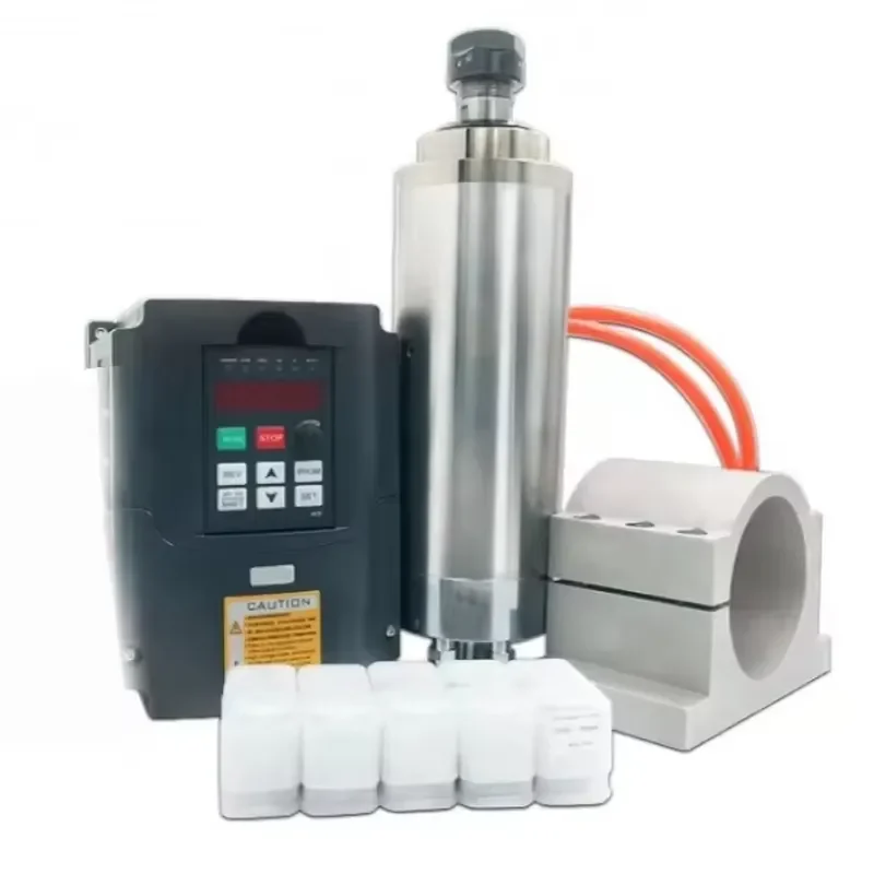 2026 HOT Round Type 65mm 80mm 24000RPM 1.5kw 1500W 220V Water Cooled ER11 ER16 CNC Spindle Motor Kits for CNC Router Machine