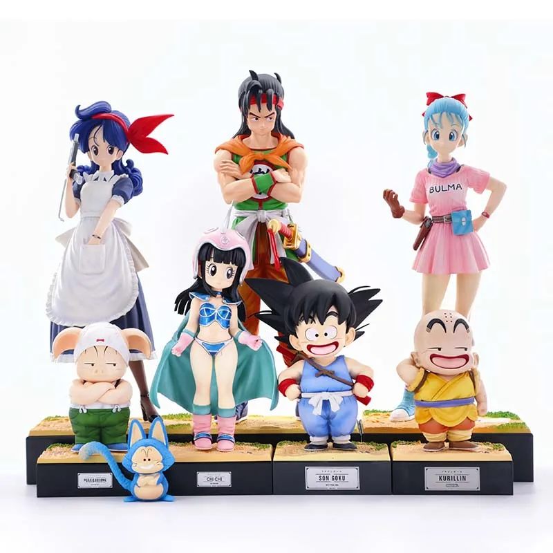 Neue Jt Statue Dragon Ball Z Kindheits-Serie Bulma Figur Lunch Chichi und Son Goku PVC Actionfigur Sammlermodell Spielzeug Geschenke