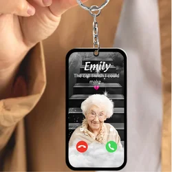 1pc Personalized Acrylic Keychain, The Call I Wish I Could Take Keychain, Custom Photo Memorial Keychain, Phone Memorial Keyring