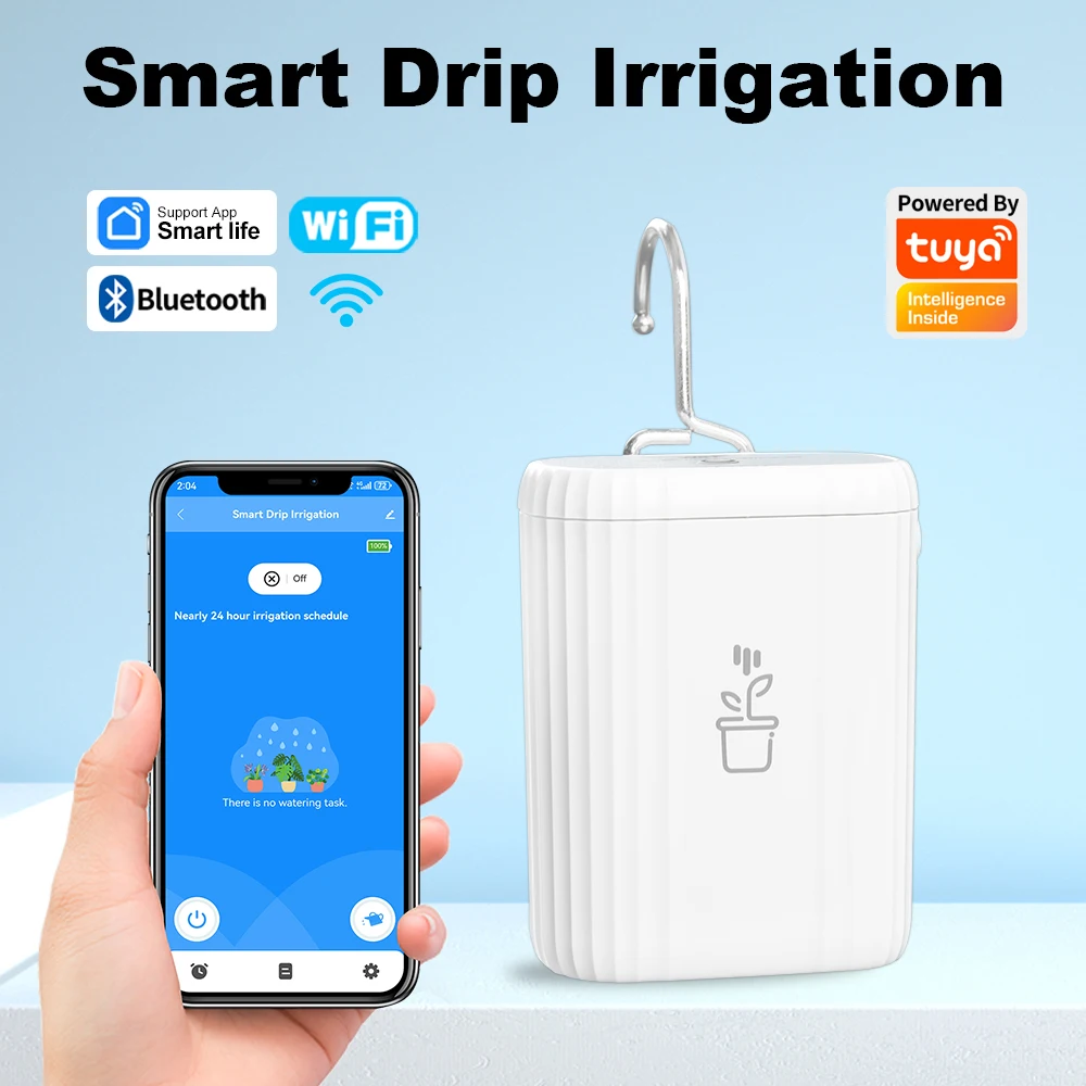 MANHOT Smart WiFi Drip Irrigation System APP Remote Control Smart Life Automatic Watering Device Timer for Plants Work with Tuya