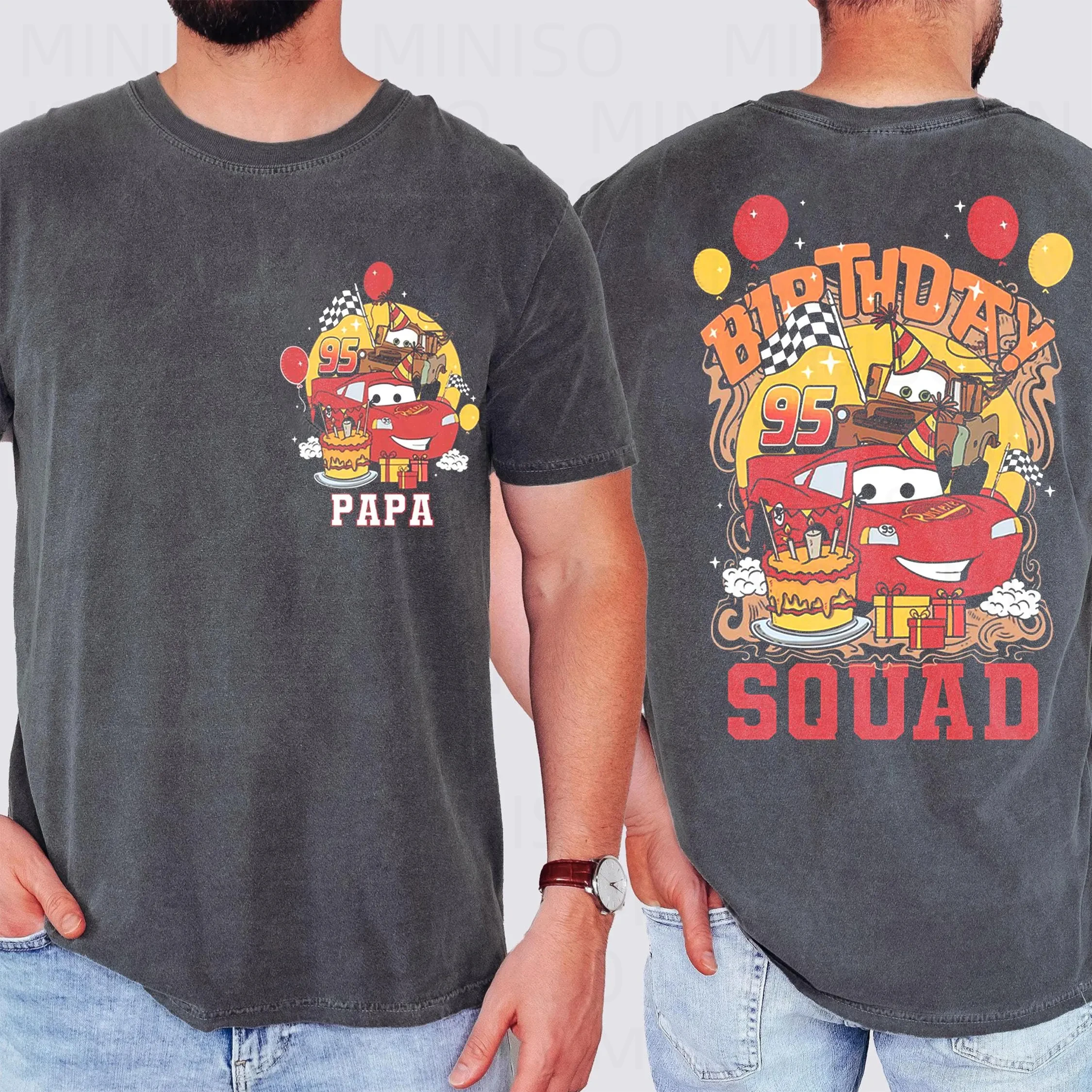 تي شيرت Lightning McQueen لأعياد الميلاد من Disney Cars لعيد الميلاد العائلي تي شيرت McQueen Birthday Boy Tee Pixar Racing Birthday Sweatshirt