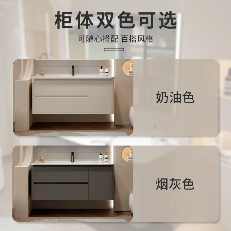 Modern Simple Ceramic Integrated Basin Bathroom Cabinet Combination Toilet Washbasin Cabinet Set