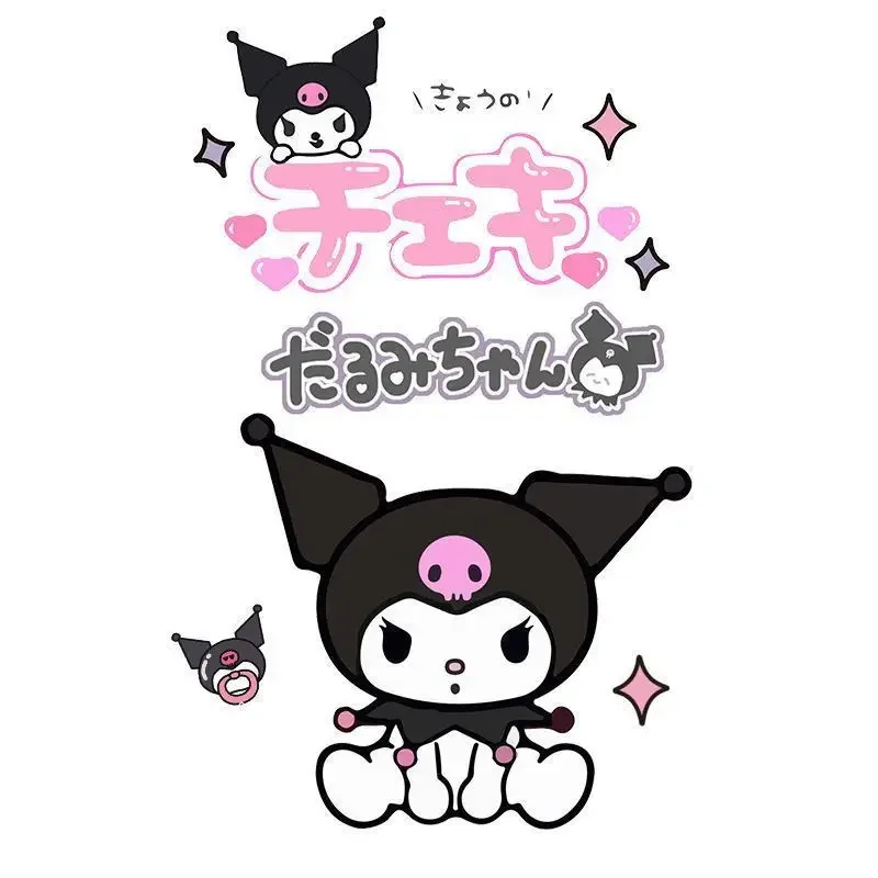 Sanrio pegatina de dibujos animados para inodoro, decoración creativa para asiento de inodoro, pegatina impermeable para renovación de baño, animación periférica Kuromi